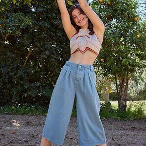 Free People Light Blue Wide Leg Pants